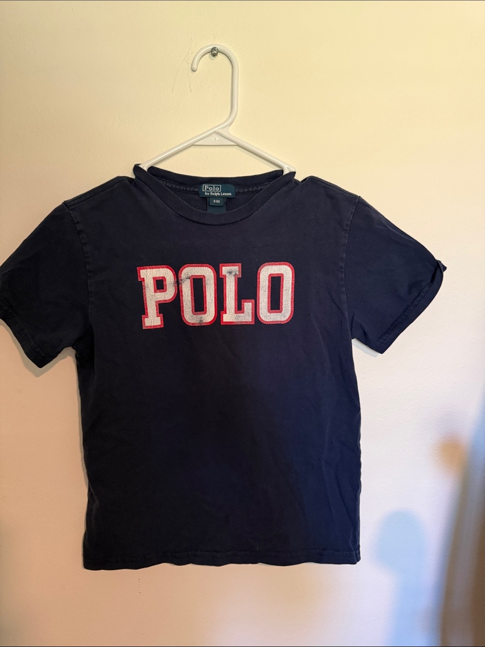 Polo by Ralph Lauren Navy Tee with Red & White 'POLO' Logo